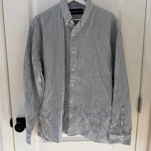 Men's Abercrombie & Fitch Cotton/Linen Striped Button-Down Shirt NWT